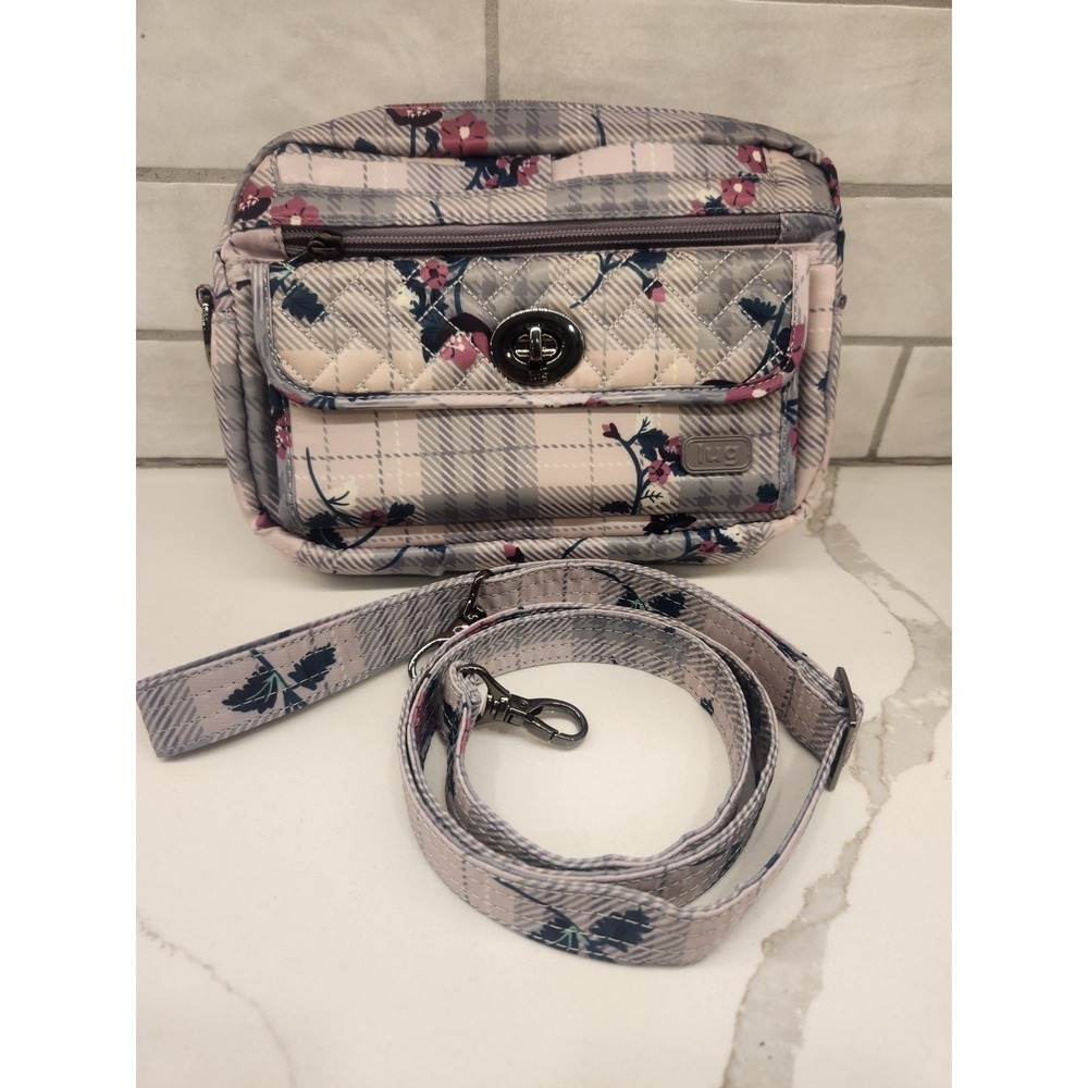 NWOT Lug Switch Convertible Crossbody‎ Shoulder/Belt Bag Purse Floral Plaid RFID